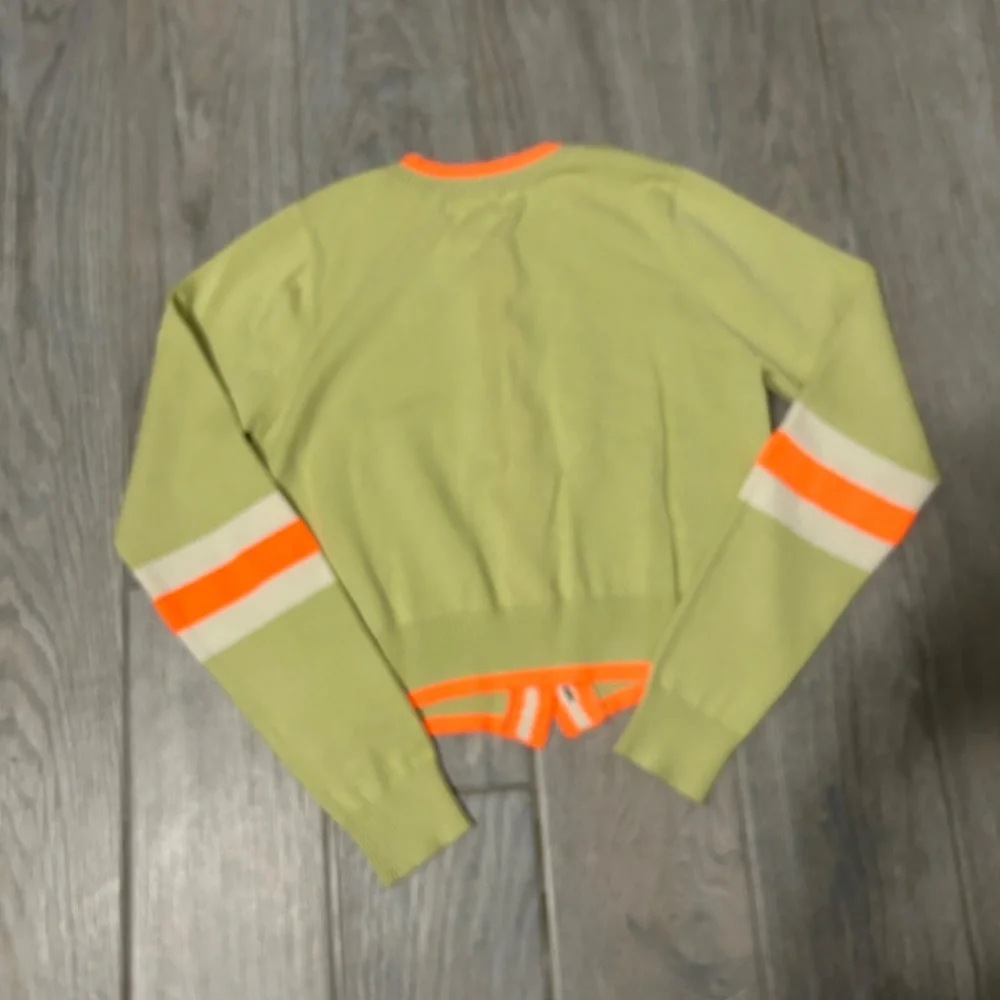 LIKE NEW! Women's Anthropologie Green/Orange Cardigan - MEDIIUM - Picture 9 of 10